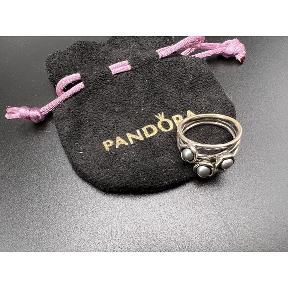 Pandora Freshwater Pearl and Sterling Silver Ring - Picture 2 of 6